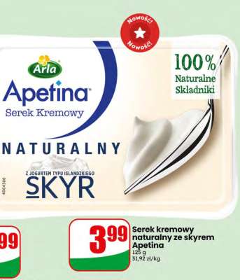 Serek kremowy naturalny ze skyrem Apetina