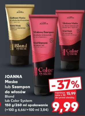 JOANNA Maska lub Szampon do włosów Blond lub Color System