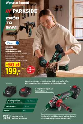 Parkside Akumulatorowa szlifierka kątowa 20 V