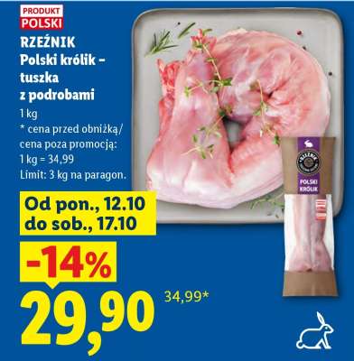 Polski królik tuszka z podrobami