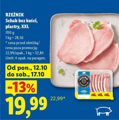 RZEŹNIK Schab bez kości, plastry, XXL