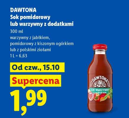 DAWTONA Sok pomidorowy lub warzywny z dodatkami