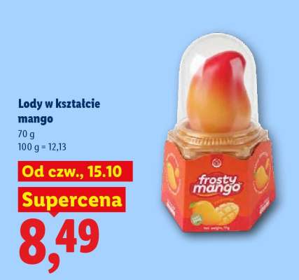 Lody w kształcie mango