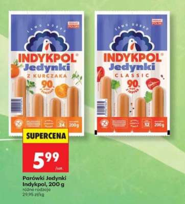 Parówki JEDYNKI INDYKPOL 200 g