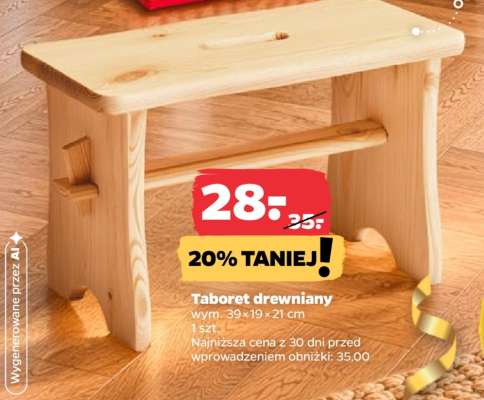 Taboret drewniany