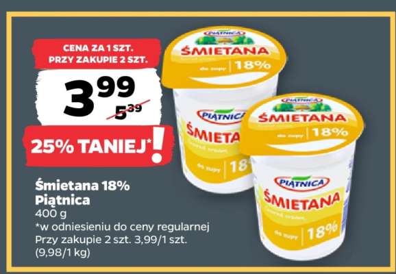 Śmietana 18% Piątnica