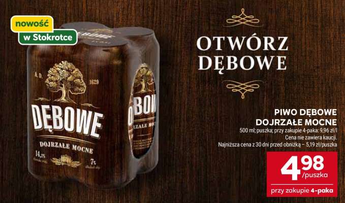 Piwo DĘBOWE DOJRZAŁE MOCNE