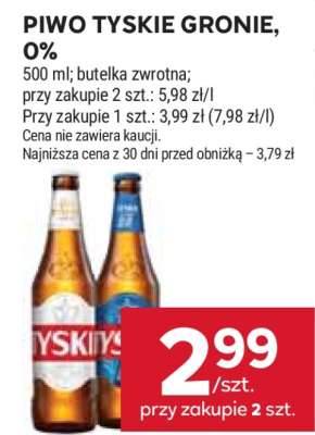 Piwo Tyskie Gronie, 0%