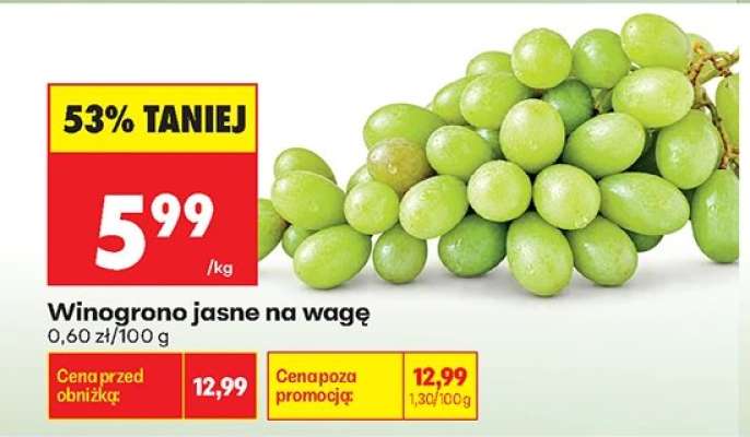 Winogrono jasne na wagę