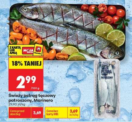 Świeży pstrąg tęczowy patroszony Marinero