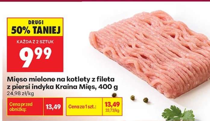 Mięso mielone na kotlety z fileta z piersi indyka Kraina Mięs 400 g