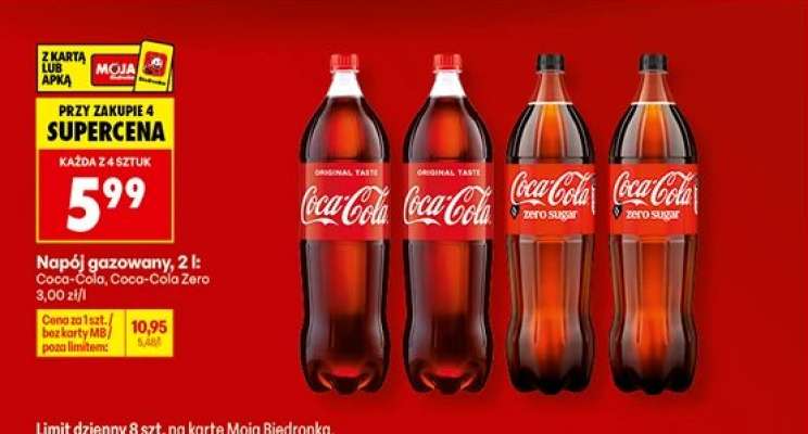 Napój gazowany, 2 l: Coca-Cola, Coca-Cola Zero