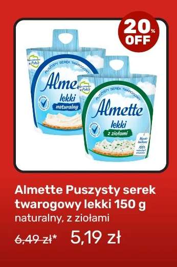 Almette Puszysty serek twarogowy lekki 150 g