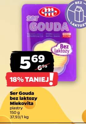 Ser Gouda bez laktozy Mlekovita