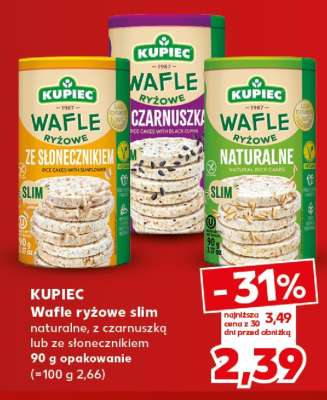 KUPIEC Wafle ryżowe slim naturalne, z czarnuszką lub ze słonecznikiem