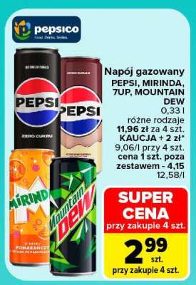 Napój gazowany PEPSI, MIRINDA, 7UP, MOUNTAIN DEW