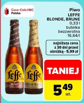 Piwo LEFFE BLONDE, BRUNE