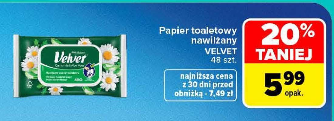 Papier toaletowy nawilżany Velvet