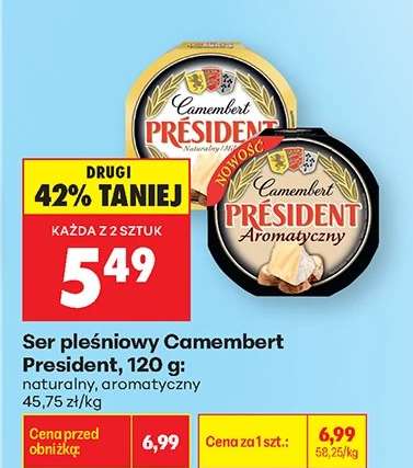 Ser pleśniowy Camembert President, 120 g