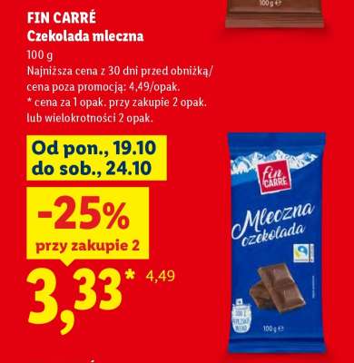 FIN CARRÉ Czekolada mleczna